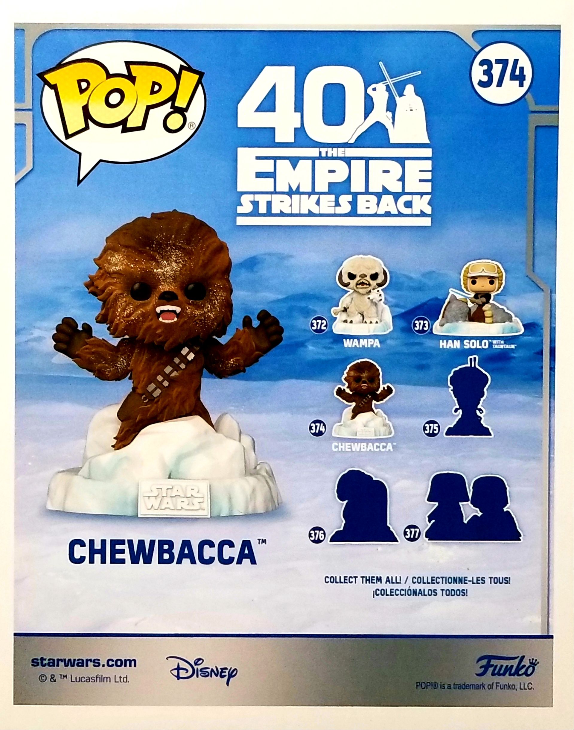 Funko Pop! Movies: Star Wars Chewbacca (Flocked) Deluxe ESB ESB40 Echo Base - Funko (Empire Strikes Back 40th Anniversary) action figure collectible [Barcode 0889698497558] - Main Image 2