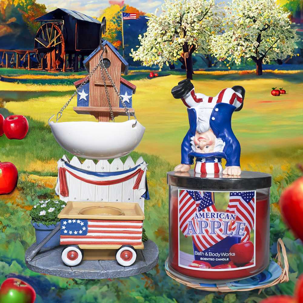 CANDLE: USA Patriotic Bath & Body Works American Apple 2015 - Bath & Bodyworks Candle (USA Candles) action figure collectible - Main Image 3