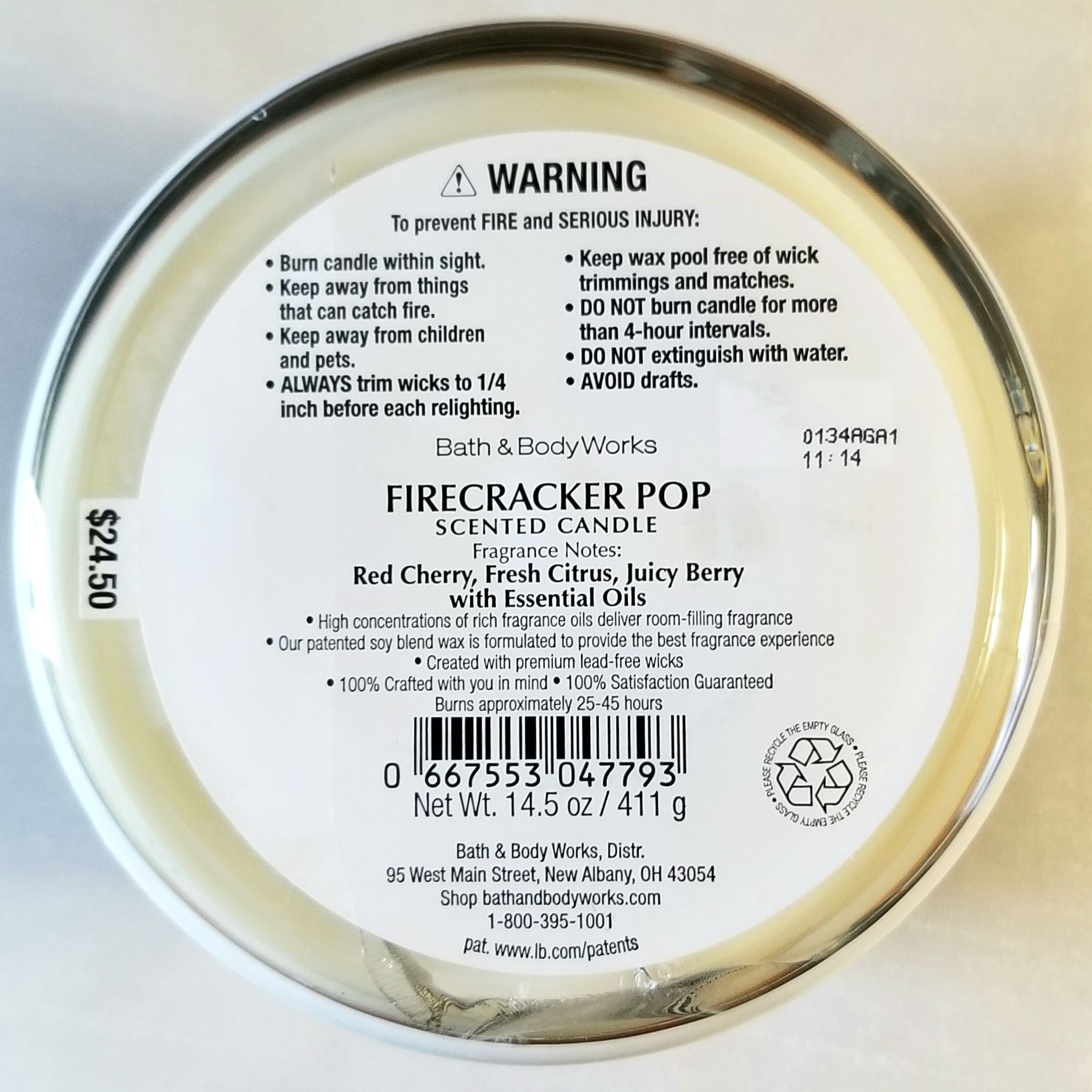 CANDLE: USA Patriotic Bath & Body Works Firecracker Pop 2020 - Bath & Bodyworks Candle (USA Candles) action figure collectible - Main Image 2