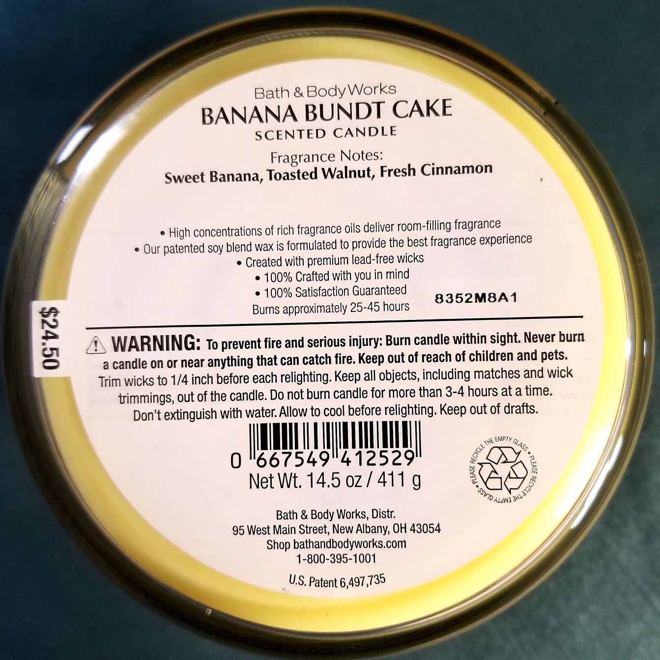 CANDLE: Bakery Bath & Bodyworks Banana Bunt Cake - Bath & Bodyworks Candle (Bakery Candles) action figure collectible - Main Image 2