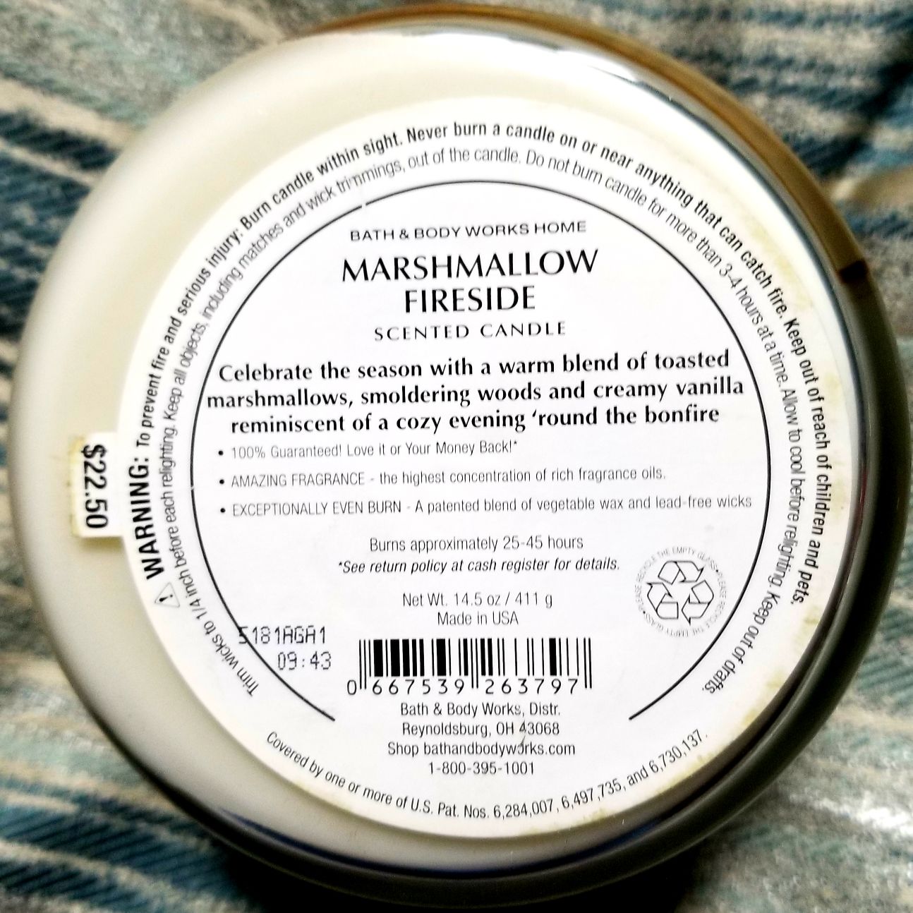 CANDLE: Camping Bath and Bodyworks Fireside Marshmallow - Bath & Bodyworks Candle (Camping Candles) action figure collectible [Barcode 667539263797] - Main Image 2