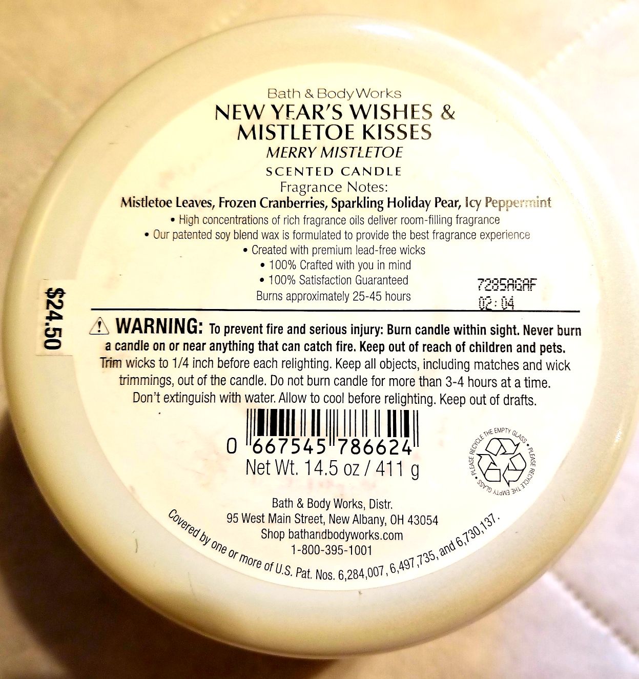 CANDLE: New Years Bath & Bodyworks New Year’s Wishes and Miseltoe Kisses Merry Miseltoe 2017 - Bath & Bodyworks Candle (New Years Candles) action figure collectible - Main Image 2