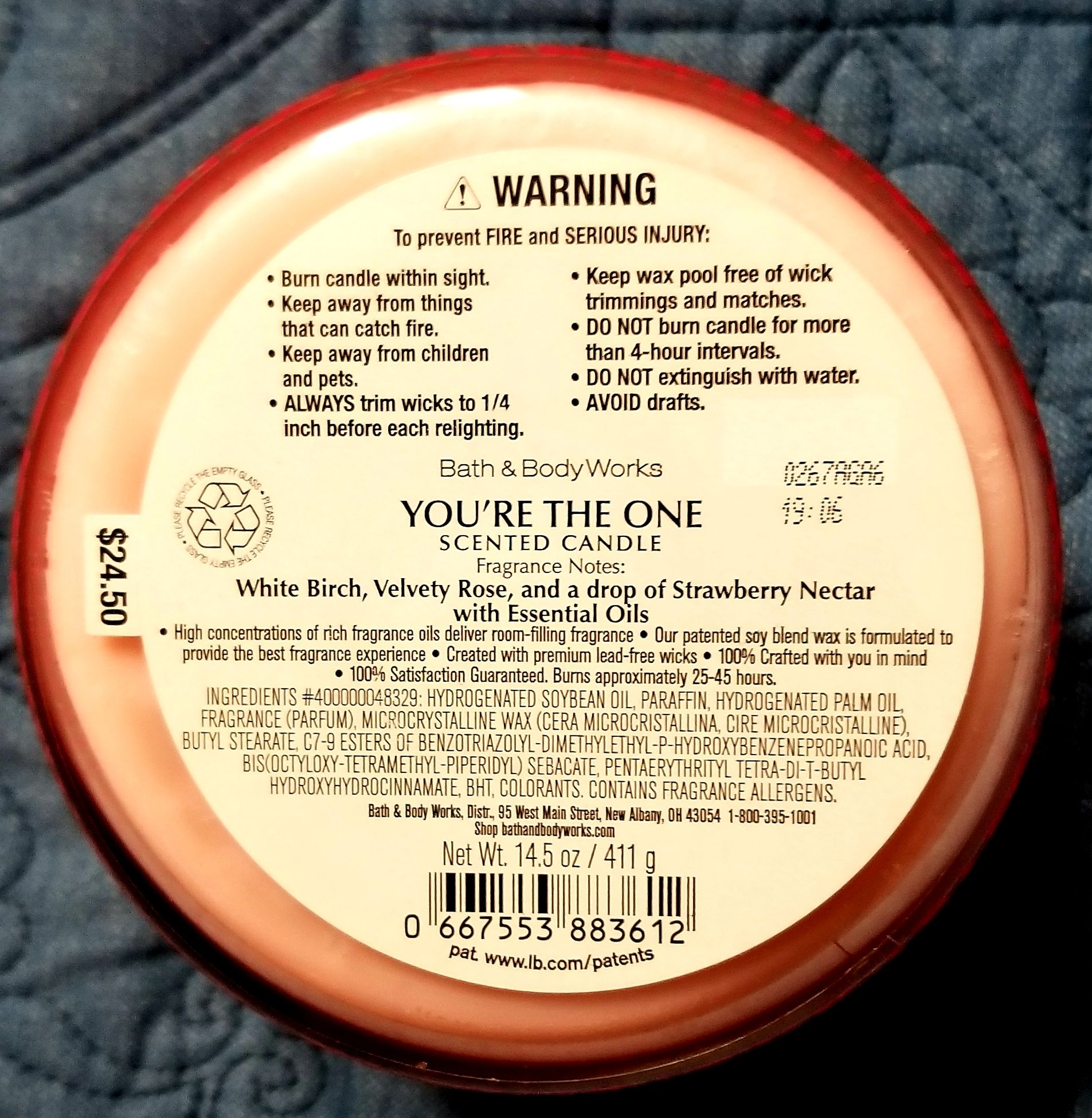 CANDLE: Valentine’s Day Bath & Body Works You’re The One 2020 - Bath & Bodyworks Candle (Valentine’s Day Candles) action figure collectible [Barcode 667553883612] - Main Image 2