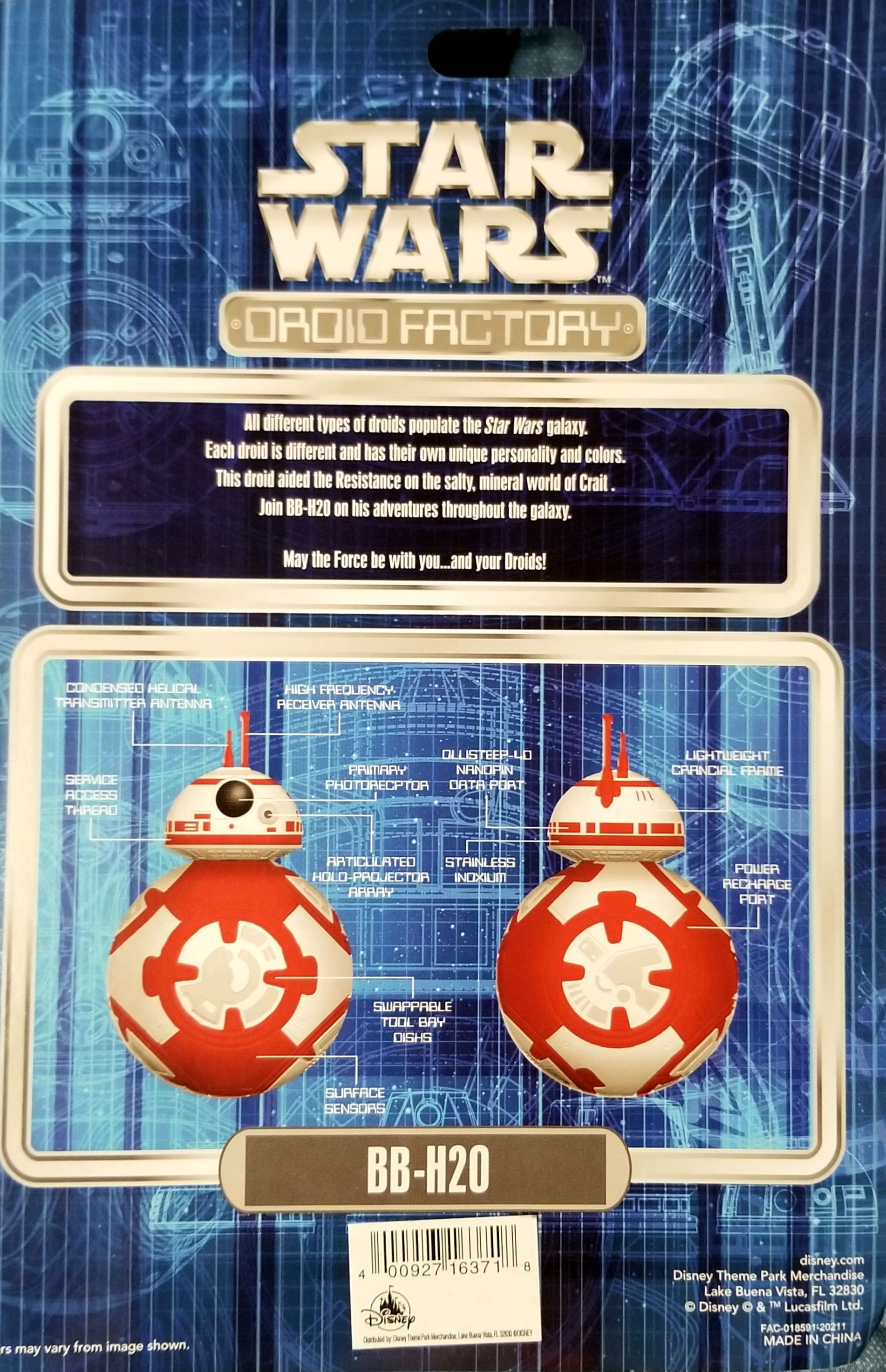 BB-H20 - Disney (Disney Parks Droid Factory) action figure collectible [Barcode 400927163718] - Main Image 2