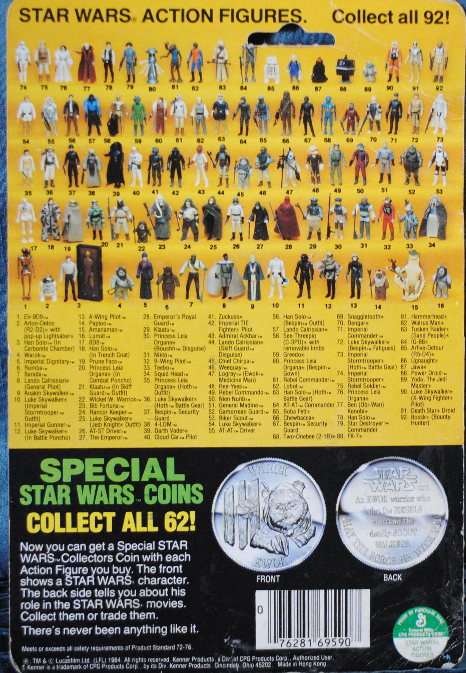 Power of the Force 85 with Coin - Han Solo (in Carbonite Chamber) ROTJ POTF85 - Kenner (Star Wars Power Of The Force) action figure collectible - Main Image 2