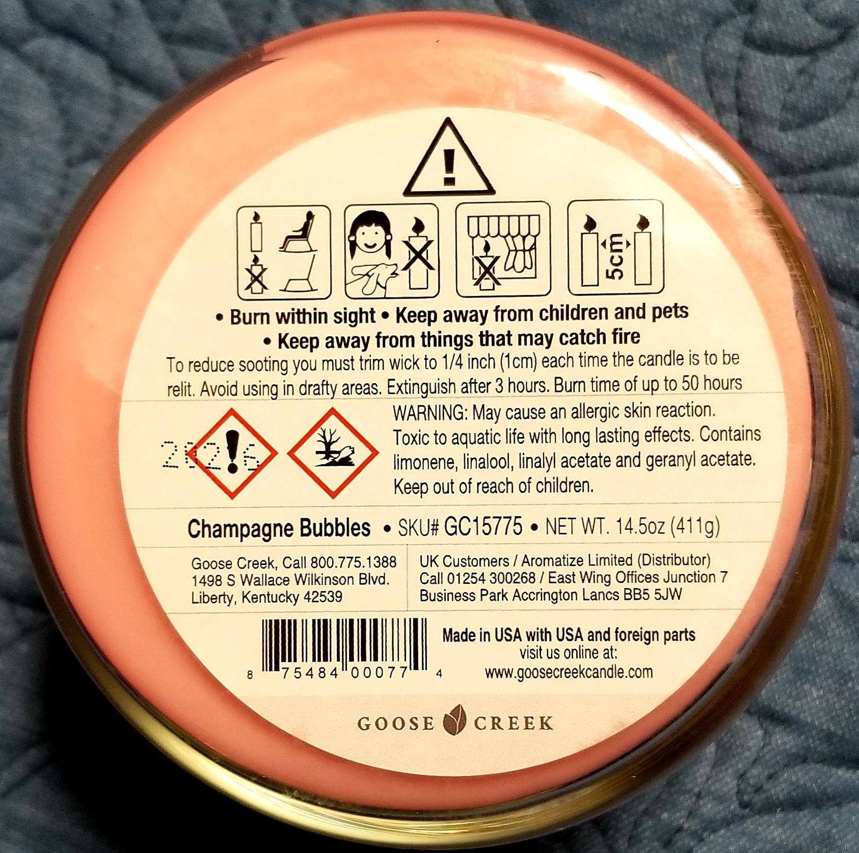 CANDLE: New Years Goose Creek Champagne Bubbles 2020 - Goose Creek Candle (New Years Candles) action figure collectible [Barcode 875484000774] - Main Image 2