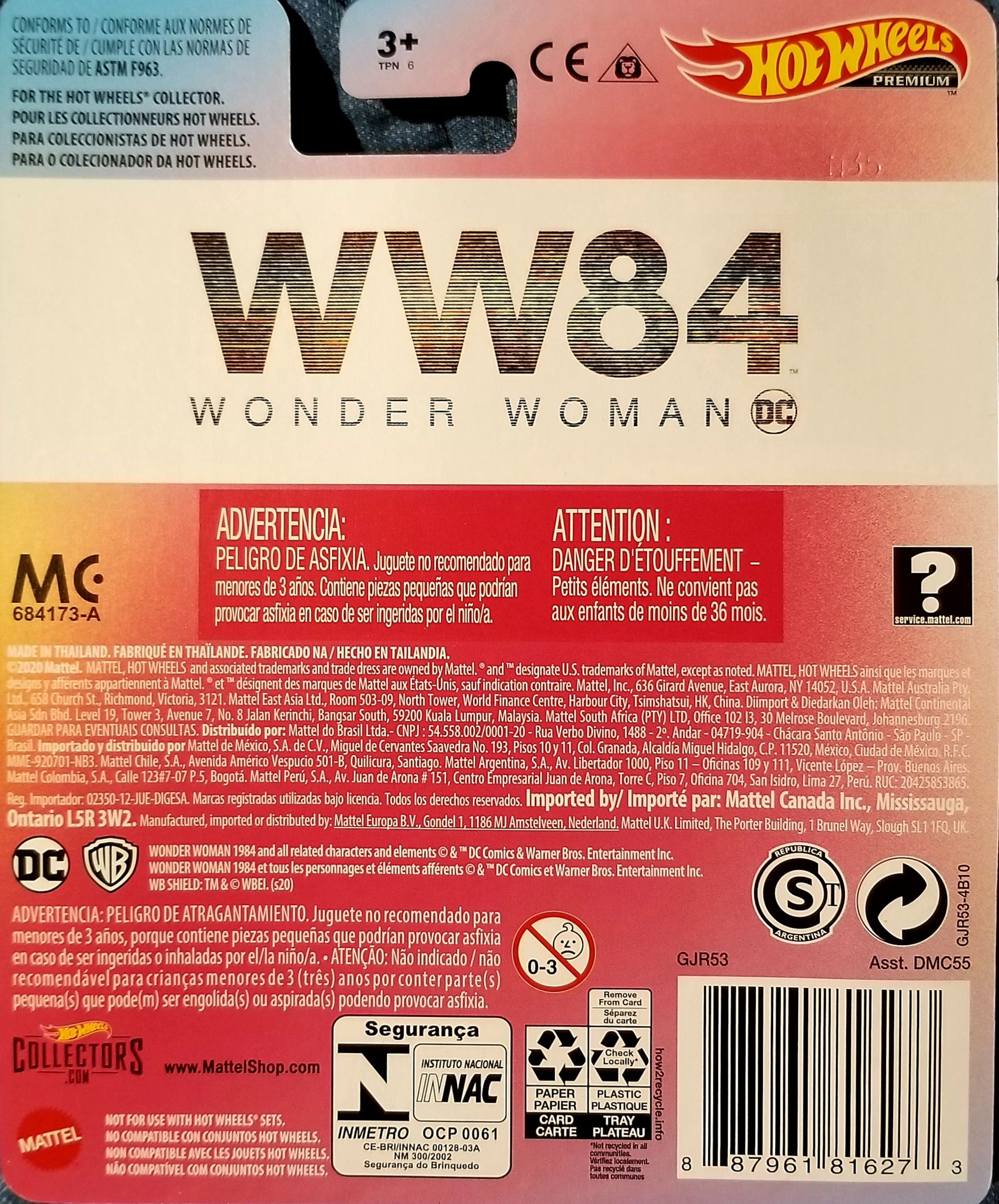 Hot Wheels DC Wonder Woman 1984 Movie Vehicle Car WW84 Jet - Hot Wheels from Mattel (Wonder Woman 1984) action figure collectible [Barcode 0887961816273] - Main Image 2