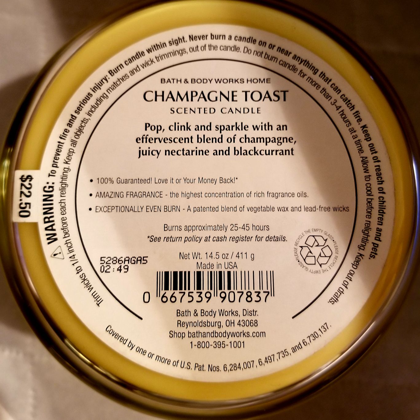 CANDLE: New Years Bath & Bodyworks Champagne Toast 2015 - Bath & Bodyworks Candle (New Years Candles) action figure collectible - Main Image 2