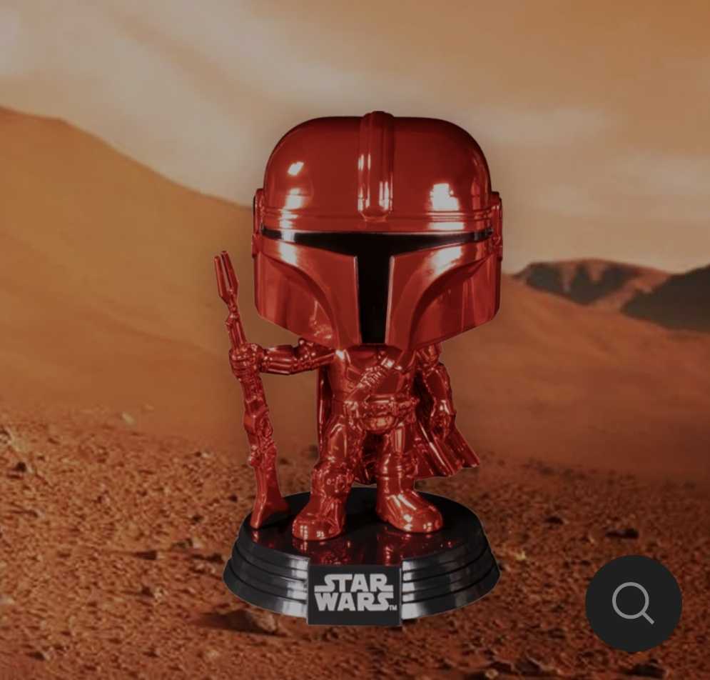 Funko Pop! Television: The Mandalorian Red Chrome Edition Target Exclusive MANDO - Funko (Star Wars The Mandalorian) action figure collectible [Barcode 0889698526968] - Main Image 3