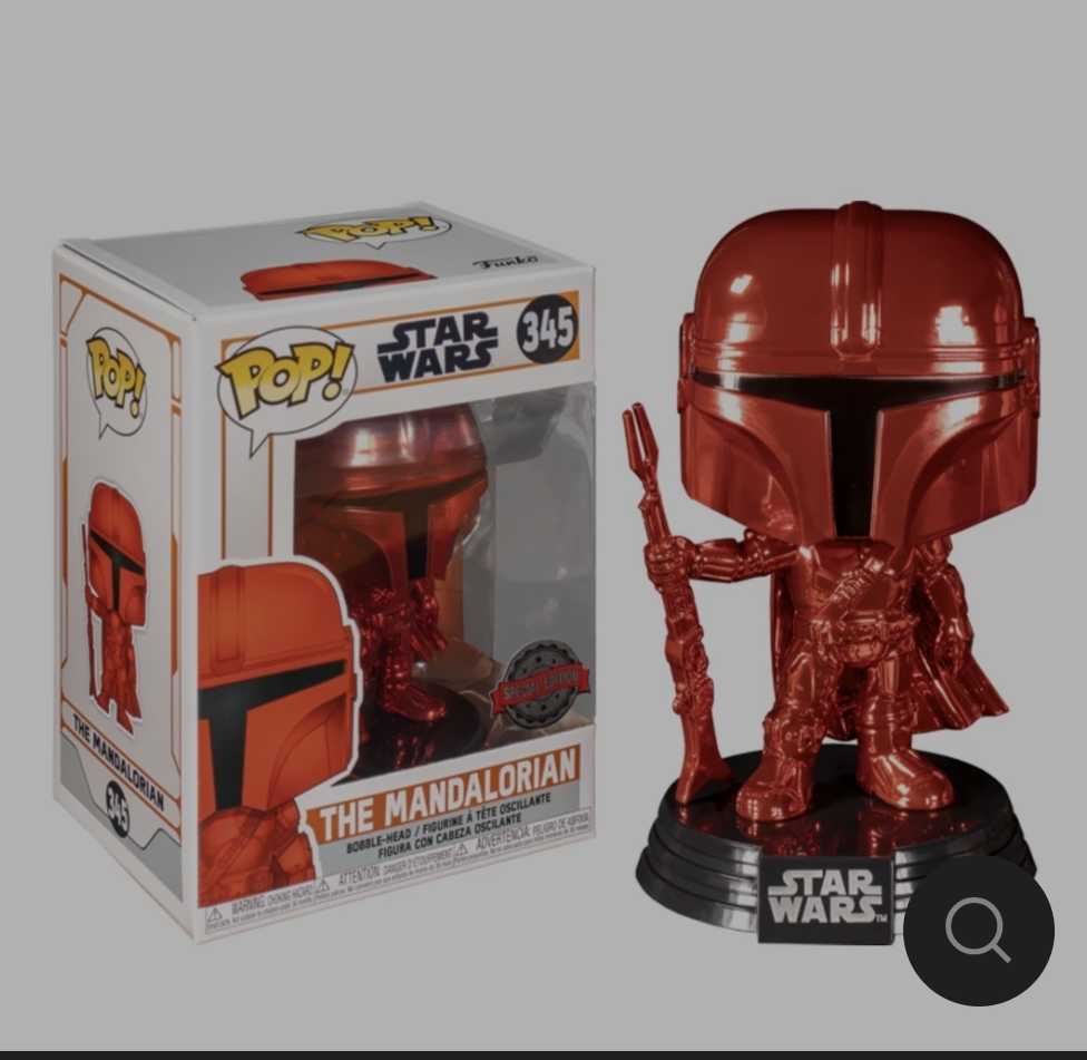 Funko Pop! Television: The Mandalorian Red Chrome Edition Target Exclusive MANDO - Funko (Star Wars The Mandalorian) action figure collectible [Barcode 0889698526968] - Main Image 4