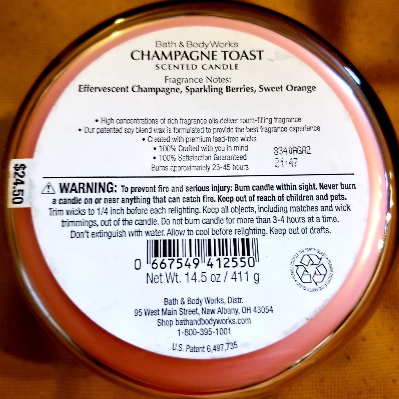 CANDLE: New Years Bath & Bodyworks Champagne Toast 2018 - Bath & Bodyworks Candle (New Years Candles) action figure collectible - Main Image 2