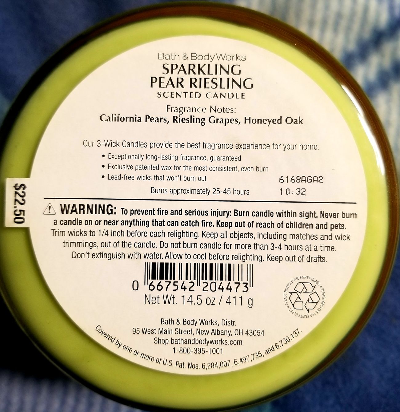 CANDLE: Wine Bath and Body Works Sparkling Pear Riesling (Cork & Vineyard) 2015 - Bath & Bodyworks Candle (Wine & Sangria Candles) action figure collectible - Main Image 2