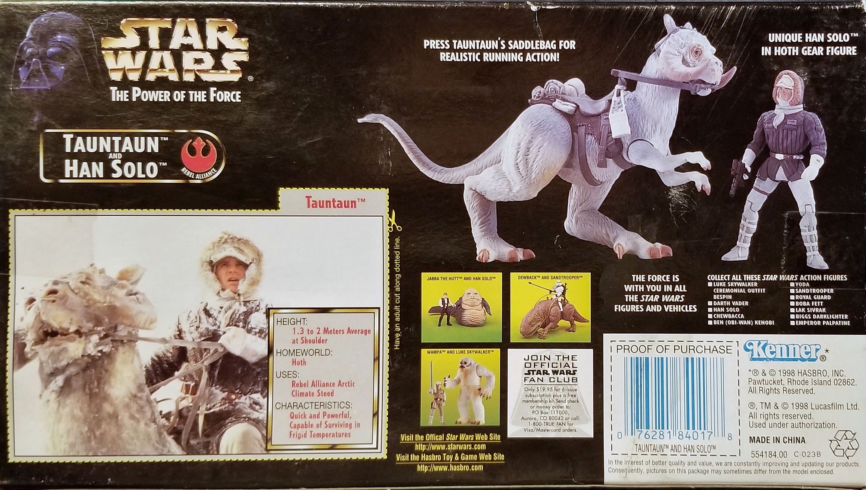 Power Of The Force 2 Green Creature 3.75 - Tauntaun with Han Solo ESB - Kenner/Hasbro (Star Wars Episode V The Empire Strikes Back) action figure collectible - Main Image 2