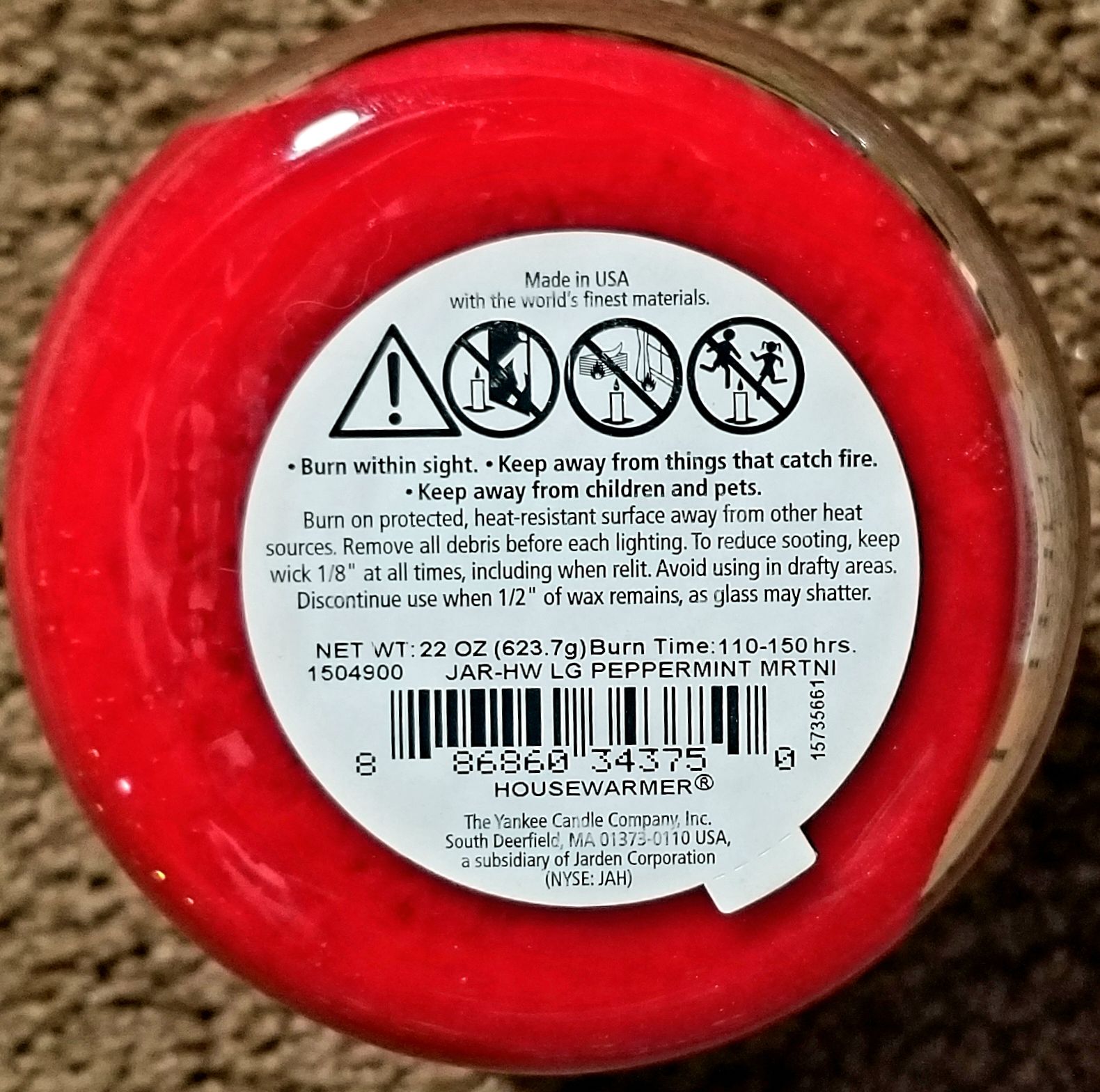 CANDLE: Christmas Yankee Peppermint Martini xdrink - Yankee Candle (Christmas Candles) action figure collectible - Main Image 2