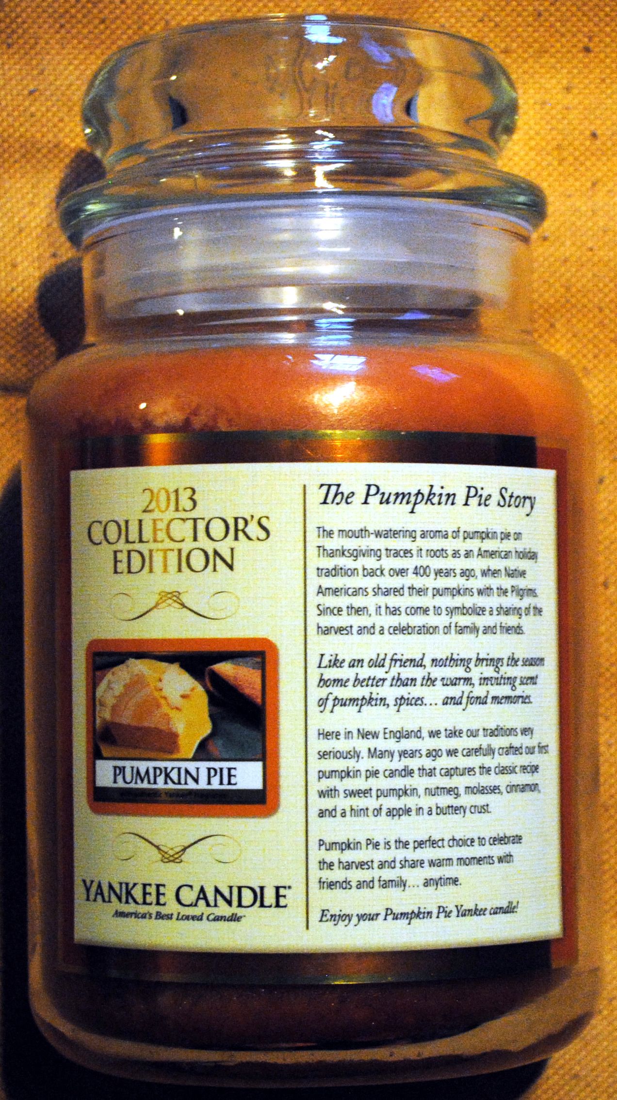 CANDLE: Thanksgiving Yankee Pumpkin Pie Collector’s Edition 2013 - Yankee Candle (Thanksgiving Candles) action figure collectible - Main Image 2