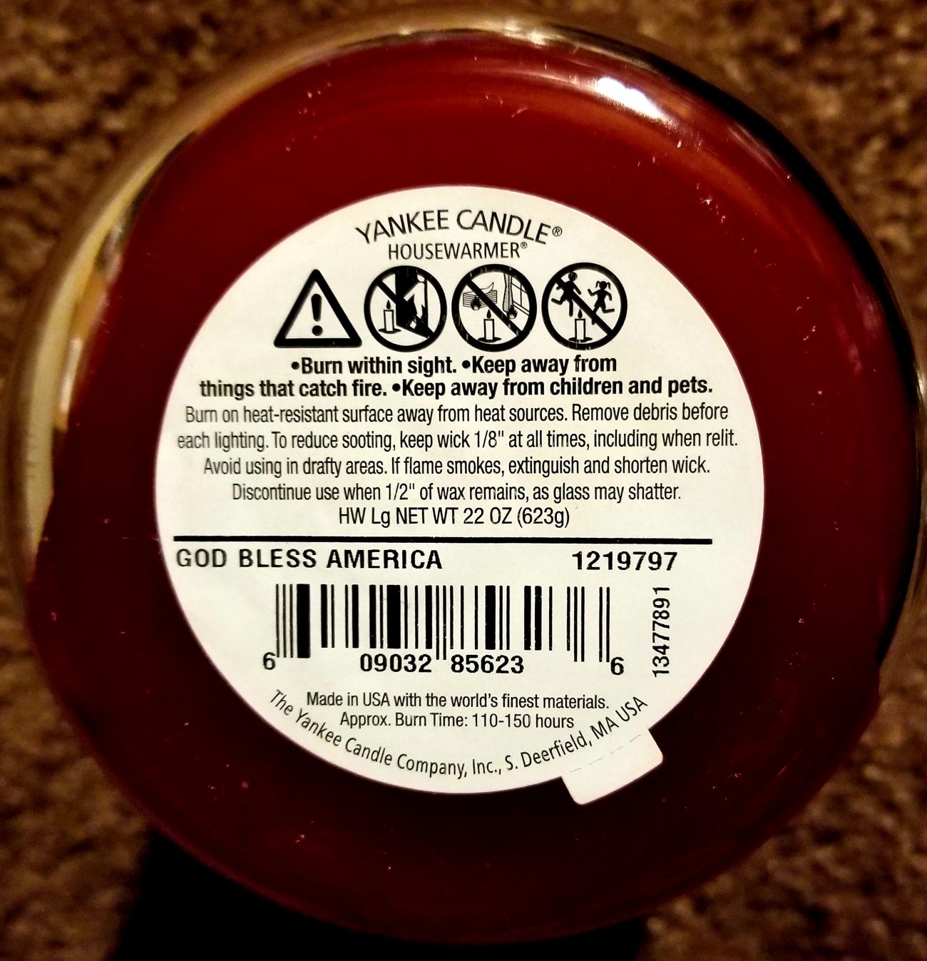 CANDLE: USA Patriotic Yankee God Bless America Large 2013 - Yankee Candle (Patriotic Candles) action figure collectible - Main Image 2