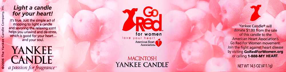 CANDLE: Valentine’s Day Yankee Candle Go Red for Women Love your Heart Macintosh 2006 - Yankee Candle (Valentine’s Day Candles) action figure collectible - Main Image 3