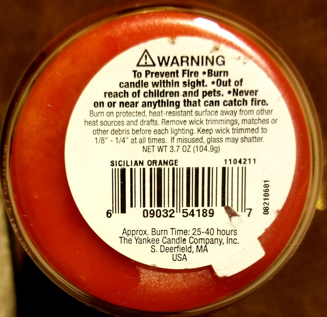 CANDLE: International Yankee Italy Sicilian Orange small 2008 - Yankee Candle (International Candles) action figure collectible - Main Image 2