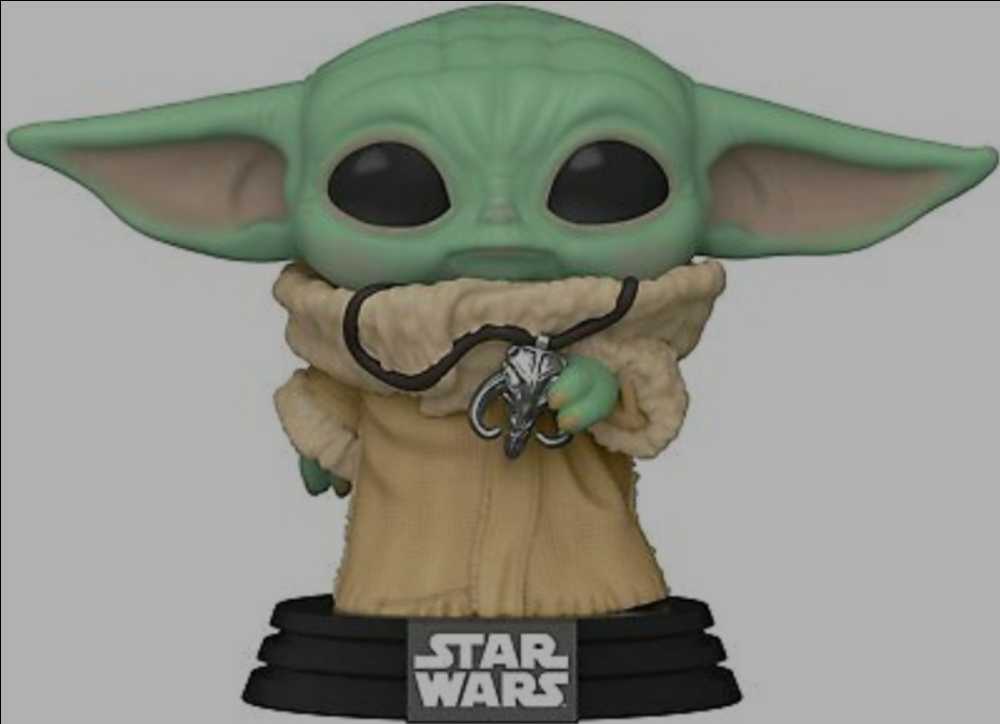 Funko Pop! Television: The Mandalorian - Grogu with Necklace Pendant MANDO - Funko (Star Wars The Mandalorian) action figure collectible [Barcode 0889698502115] - Main Image 3
