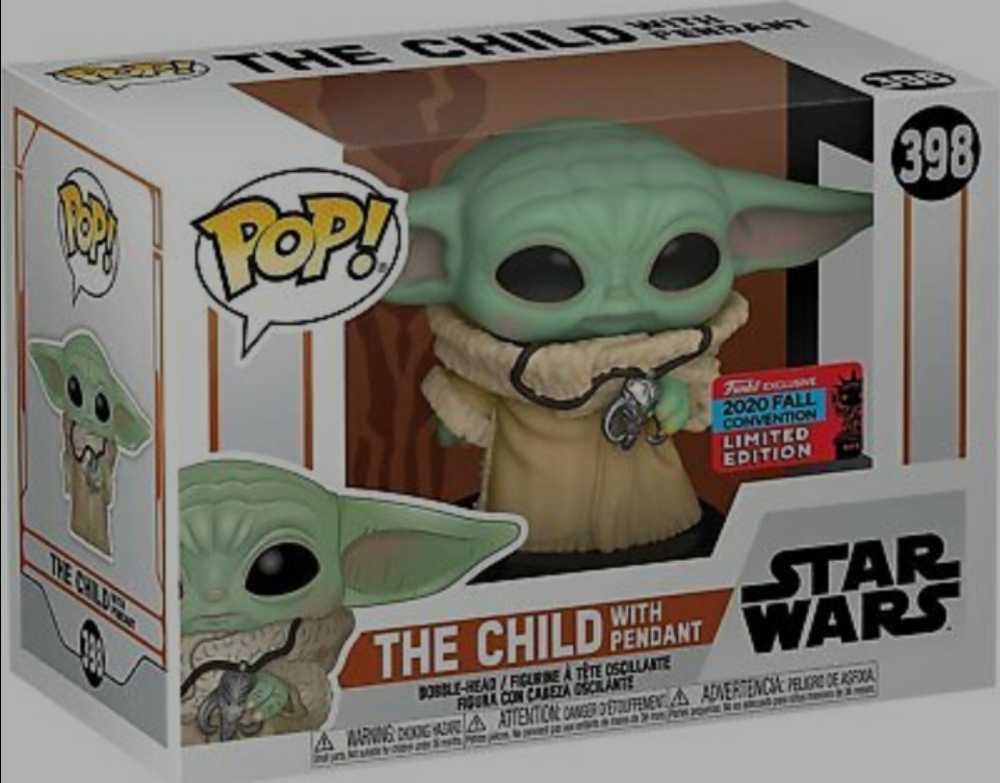 Funko Pop! Television: The Mandalorian - Grogu with Necklace Pendant MANDO - Funko (Star Wars The Mandalorian) action figure collectible [Barcode 0889698502115] - Main Image 4