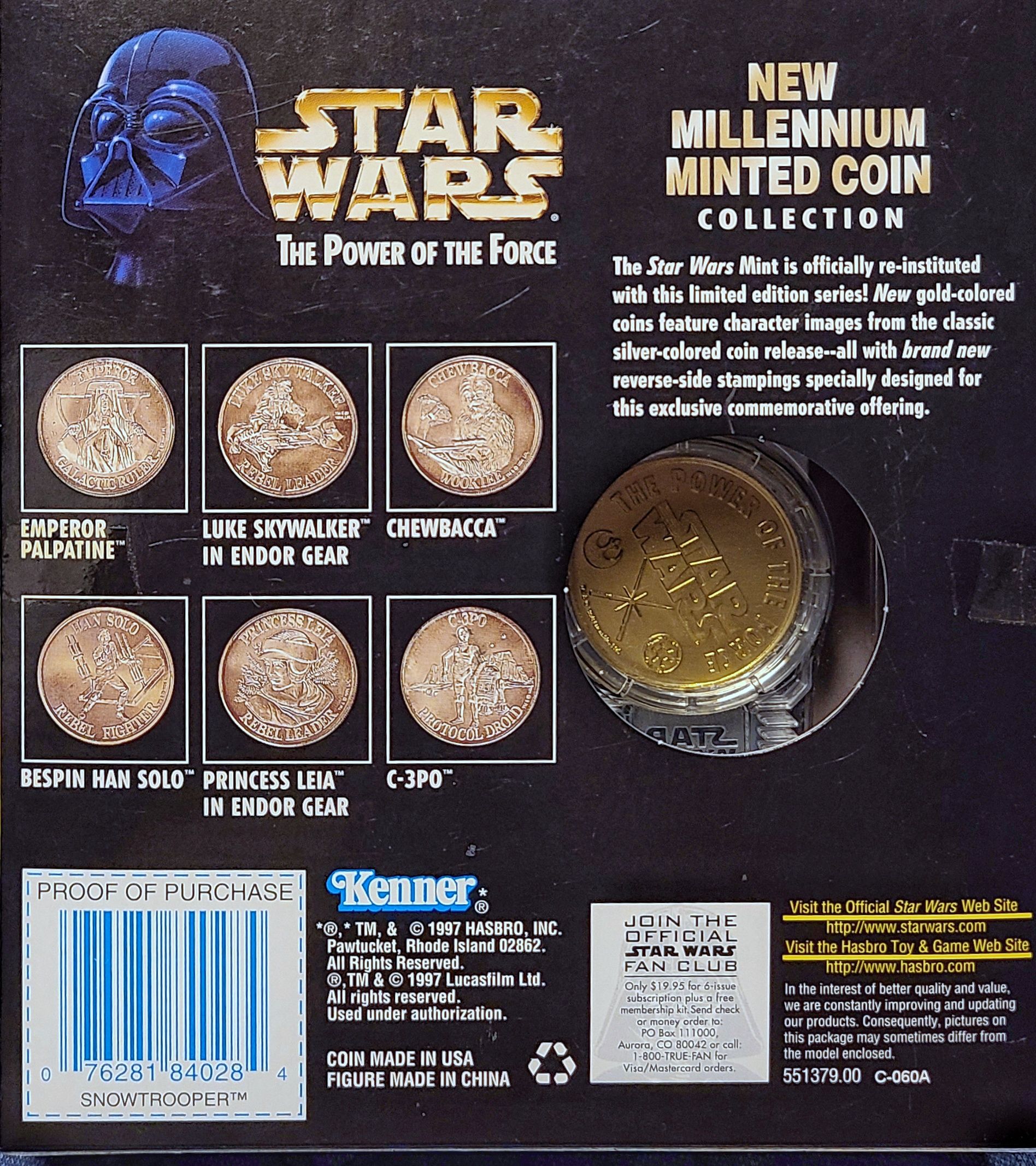 Millennium Minted Coin Collection - Snowtrooper - Kenner/Hasbro (Star Wars - Power of the Force - Green Card) action figure collectible - Main Image 2