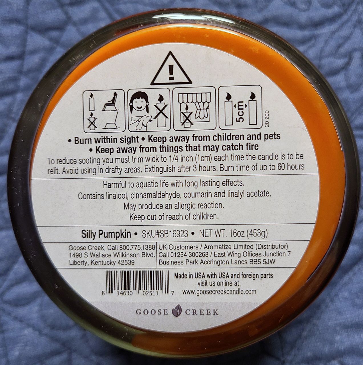 CANDLE: Halloween Goose Creek SIlly Pumpkin 2020 - Goose Creek Candle (Halloween Candle) action figure collectible [Barcode 814630025117] - Main Image 2