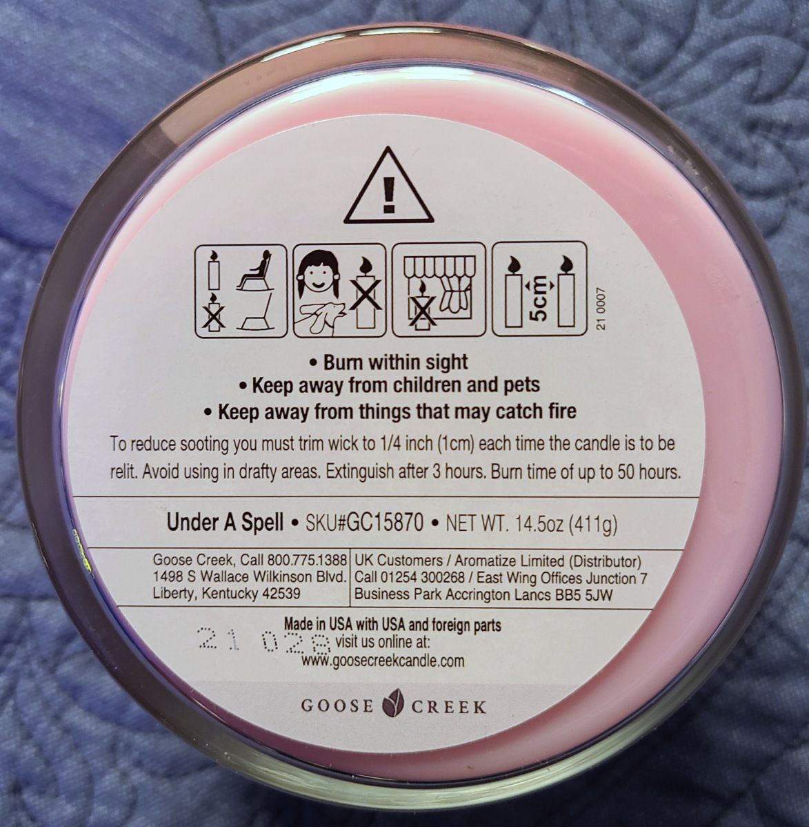 CANDLE: Valentine’s Day Goose Creek - Under a Spell 2021 - Goose Creek Candle (Valentine’s Day Candles) action figure collectible - Main Image 2