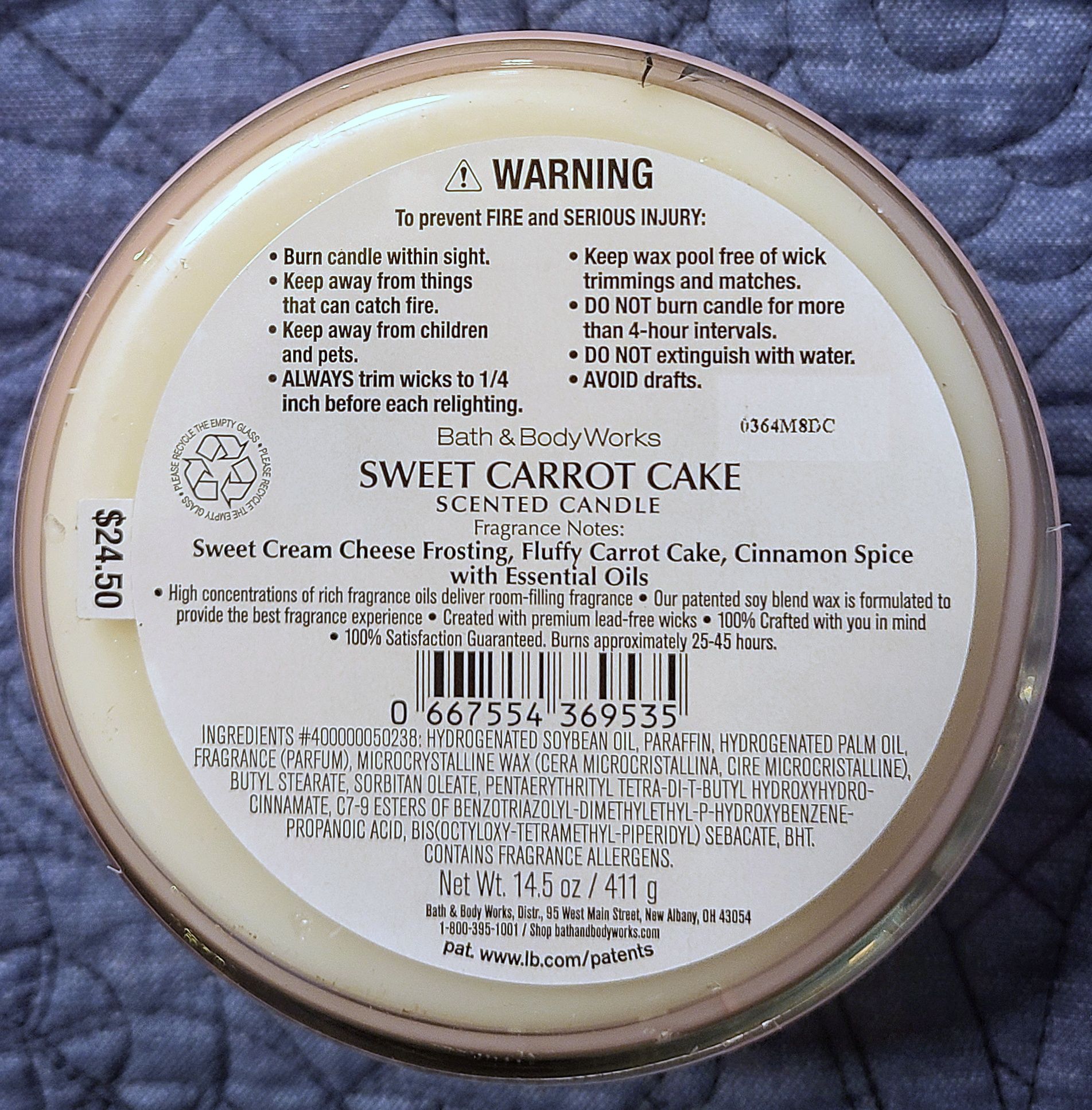 CANDLE: Easter Bath and Bodyworks Love Every Bunny Sweet Carrot Cake  2021 - Bath & Bodyworks Candle (Easter Candles) action figure collectible [Barcode 4531263377500] - Main Image 2