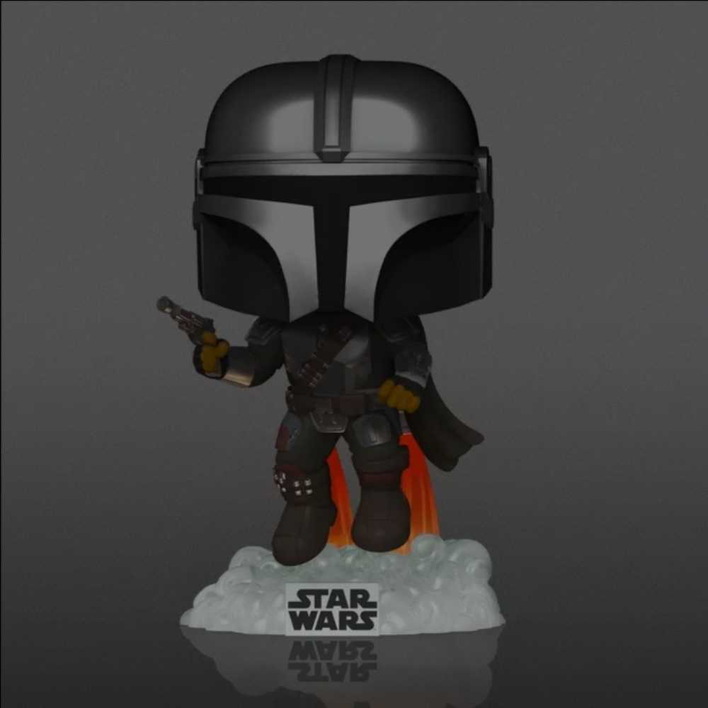 Funko Pop! Television: The Mandalorian Flying Glows in the Dark MANDO - Funko (Star Wars The Mandalorian) action figure collectible - Main Image 3