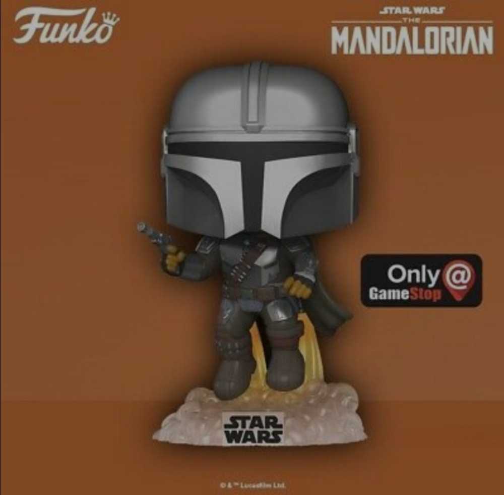 Funko Pop! Television: The Mandalorian Flying with Blaster MANDO - Funko (Star Wars The Mandalorian) action figure collectible [Barcode 0889698514057] - Main Image 3