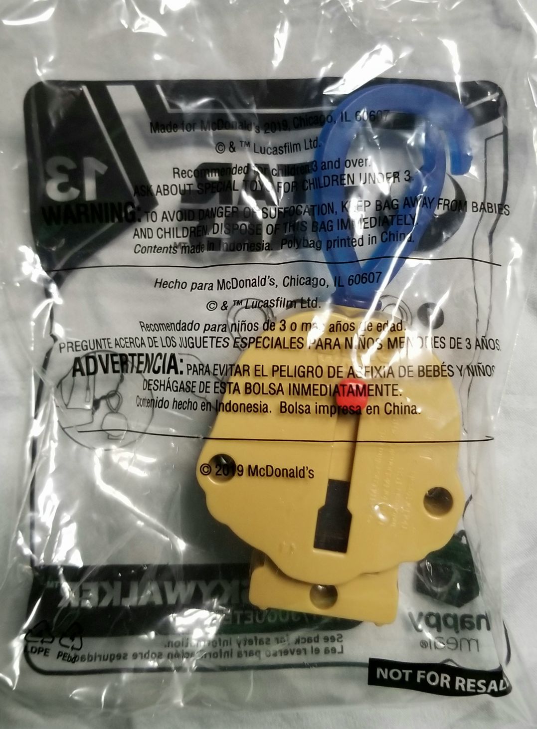 McDonald’s Happy Meal Toys : Star Wars 2019 Keychain Luke Skywalker TROS - Mcdonald’s (Star Wars The Rise Of Skywalker) action figure collectible - Main Image 2