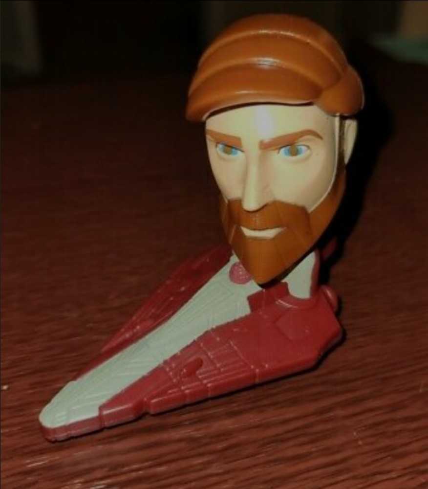 McDonald’s Happy Meal Toys : Star Wars 2008 Boblehead Obi-Wan TCW - Mcdonald’s (Star Wars The Clone Wars Animated series) action figure collectible - Main Image 3
