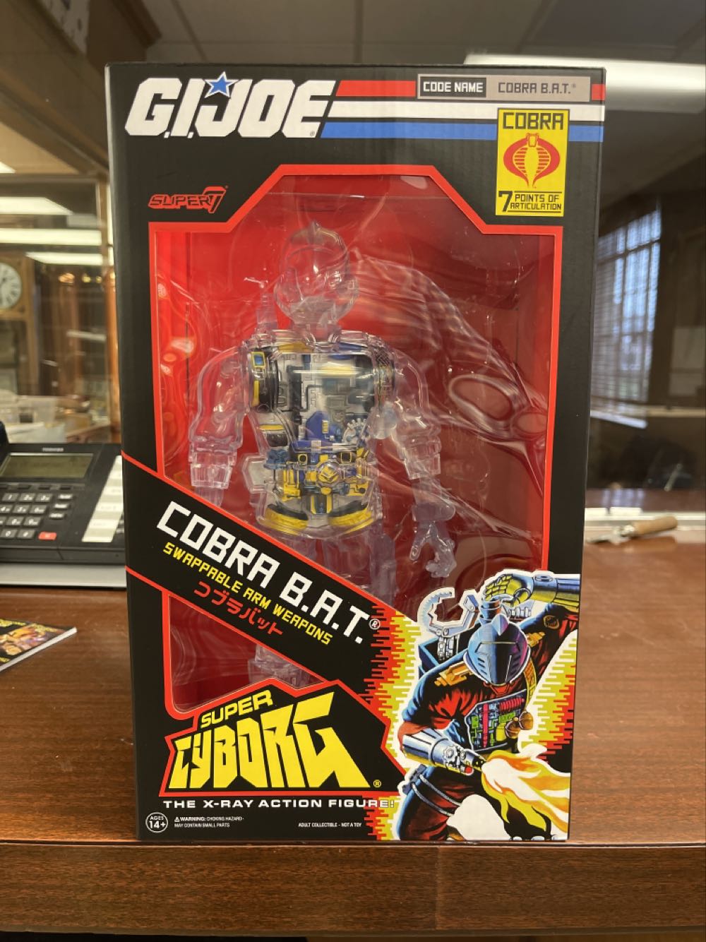 Cobra B.A.T. X-Ray Clear Super Cyborg - Super 7 action figure collectible [Barcode 840049812161] - Main Image 1