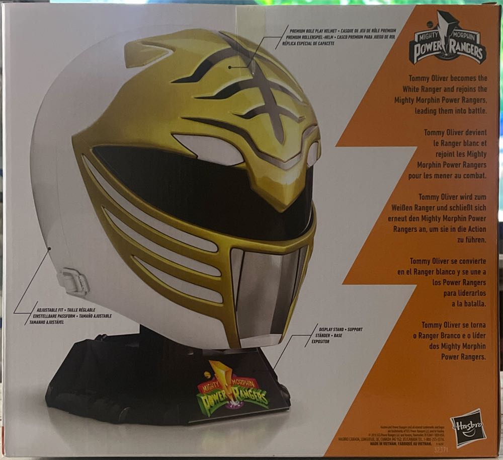 Mighty Morphin Power Ranger White Ranger Helmet - Hasbro (Power Rangers Lightning Collection) action figure collectible [Barcode 630509857364] - Main Image 3