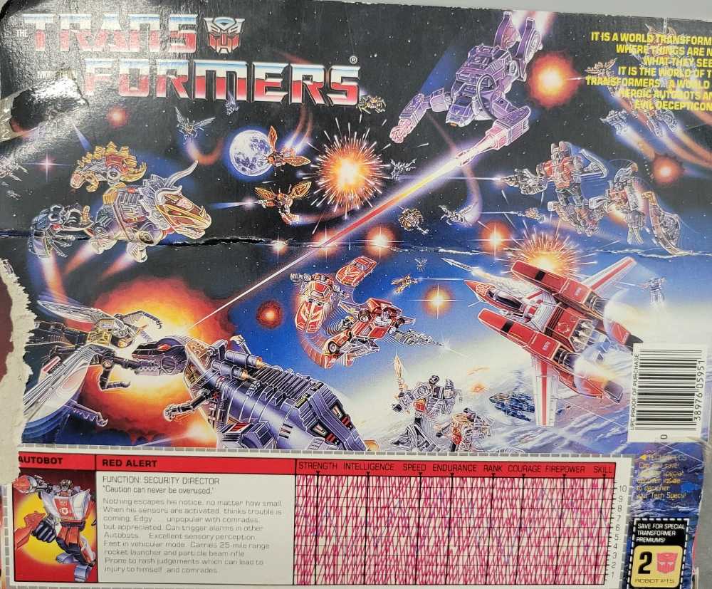 Red Alert - Hasbro (1985) action figure collectible [Barcode 038976059517] - Main Image 3