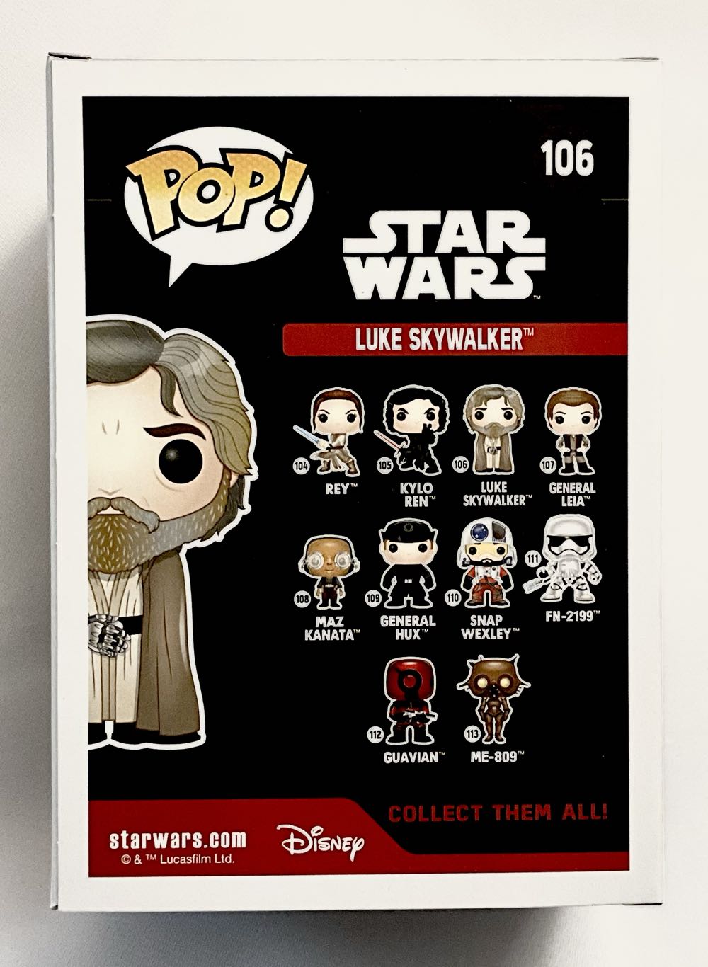#106 Luke Skywalker  (Funko Pop!) action figure collectible [Barcode 849803096113] - Main Image 2