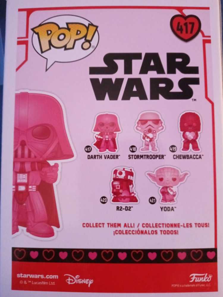 Star Wars: Valentines - Darth Vader #417 - Funko (Star Wars) (Funko Pop!) action figure collectible [Barcode 889698528726] - Main Image 3