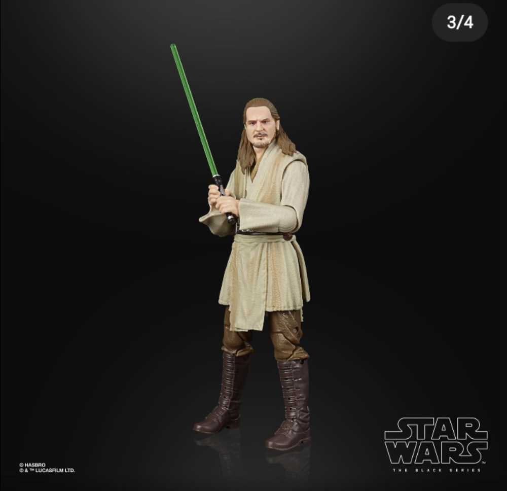 Qui-Gon-Jin - Hasbro (Star wars black 6” 20th Ann. EP 1) (Star Wars Black 6 inch) action figure collectible [Barcode 5010993861415] - Main Image 4