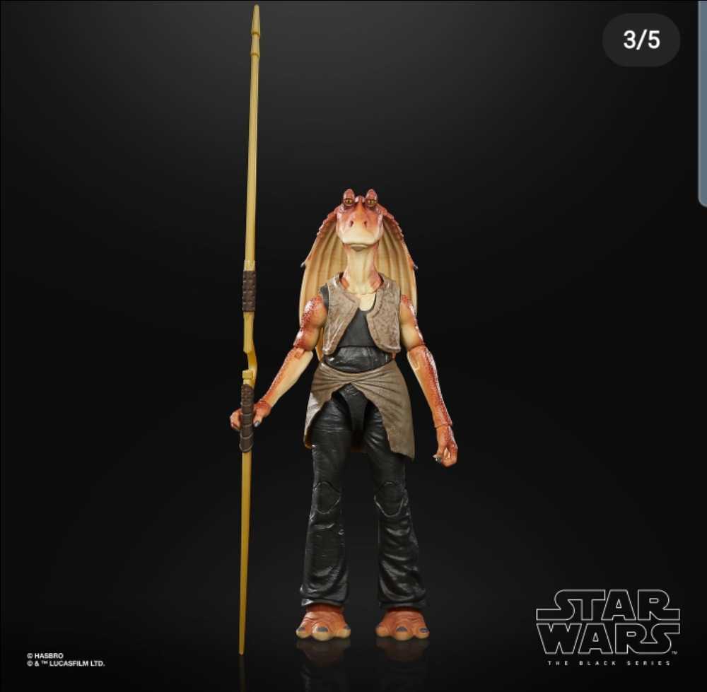Jar Jar Binks - Hasbro (Star wars black 6” 20th Ann. EP 1) (Star Wars Black 6 inch) action figure collectible [Barcode 5010993866212] - Main Image 3