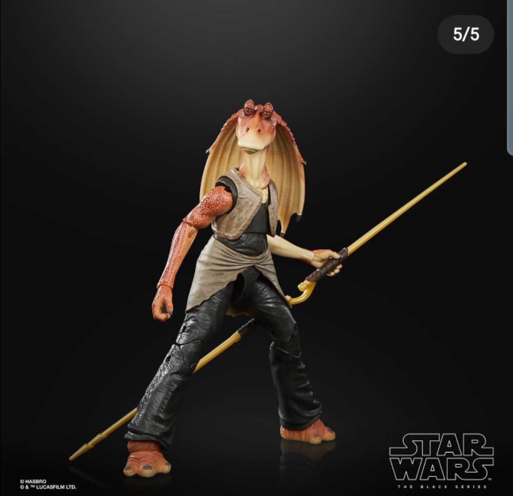 Jar Jar Binks - Hasbro (Star wars black 6” 20th Ann. EP 1) (Star Wars Black 6 inch) action figure collectible [Barcode 5010993866212] - Main Image 4