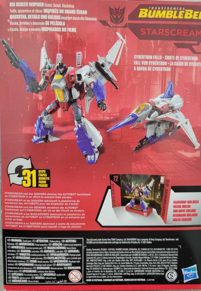 Transformers Studio Series Starscream Bumblebee Movie - Takara Tomy (Transformers Studio Series) action figure collectible [Barcode 630509982486] - Main Image 3