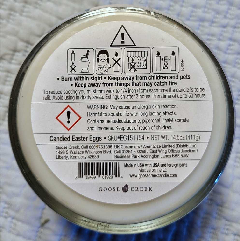 CANDLE: Easter Goose Creek Candied Easter Eggs 2021 - Goose Creek Candle (Easter Candles) action figure collectible [Barcode 818489019204] - Main Image 2