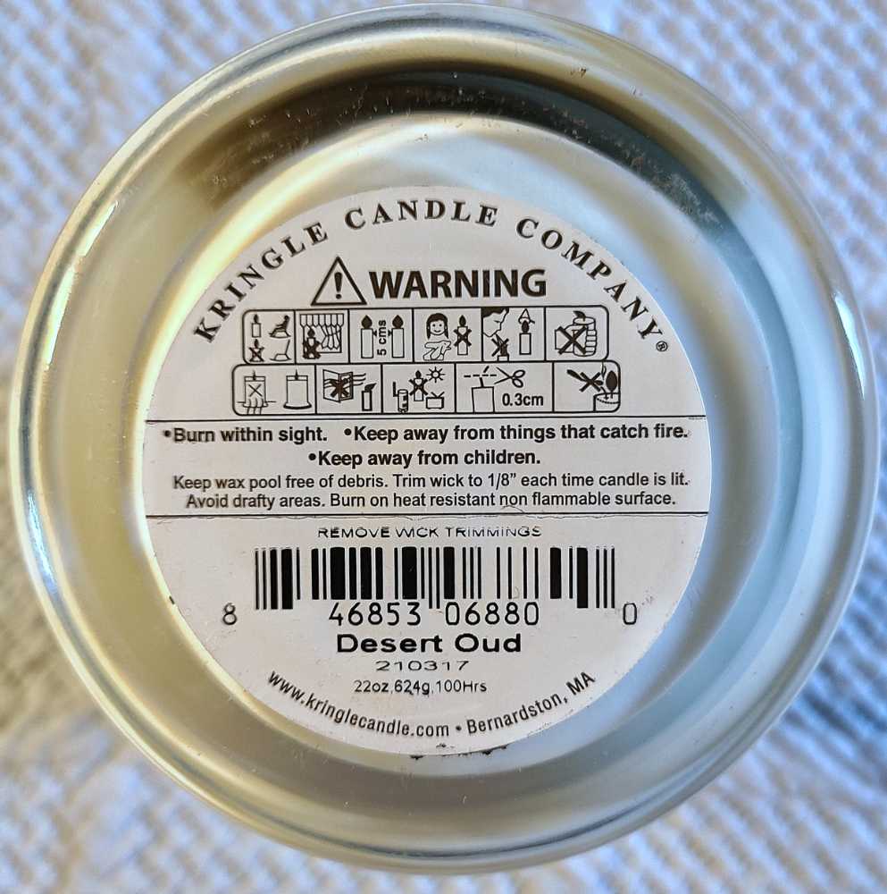 CANDLE: Desert Kringle Candle Desert Oud 2021 - Kringle Candle (Desert Candles) action figure collectible [Barcode 846853068800] - Main Image 2