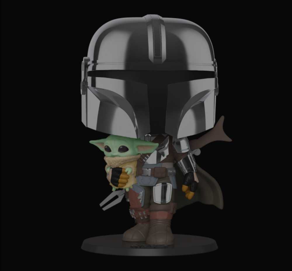Funko Pop! Television: The Mandalorian with Grogu 10 Inch MANDO - Funko (Star Wars The Mandalorian) action figure collectible - Main Image 3