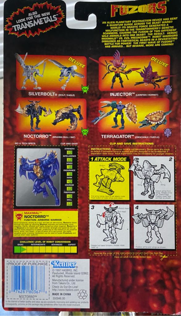 Noctorro (Fuzor) - Hasbro (Transformers: Beast Wars) action figure collectible [Barcode 076281803678] - Main Image 2