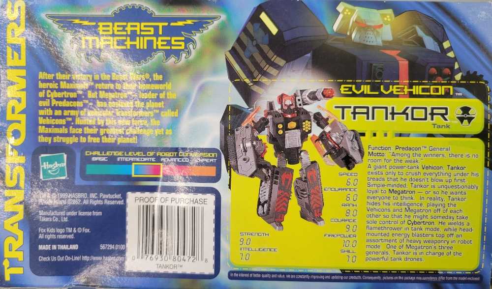 Transformers: Beast Machines Tankor - Hasbro (Transformers: Beast Machines) action figure collectible [Barcode 076930804728] - Main Image 3