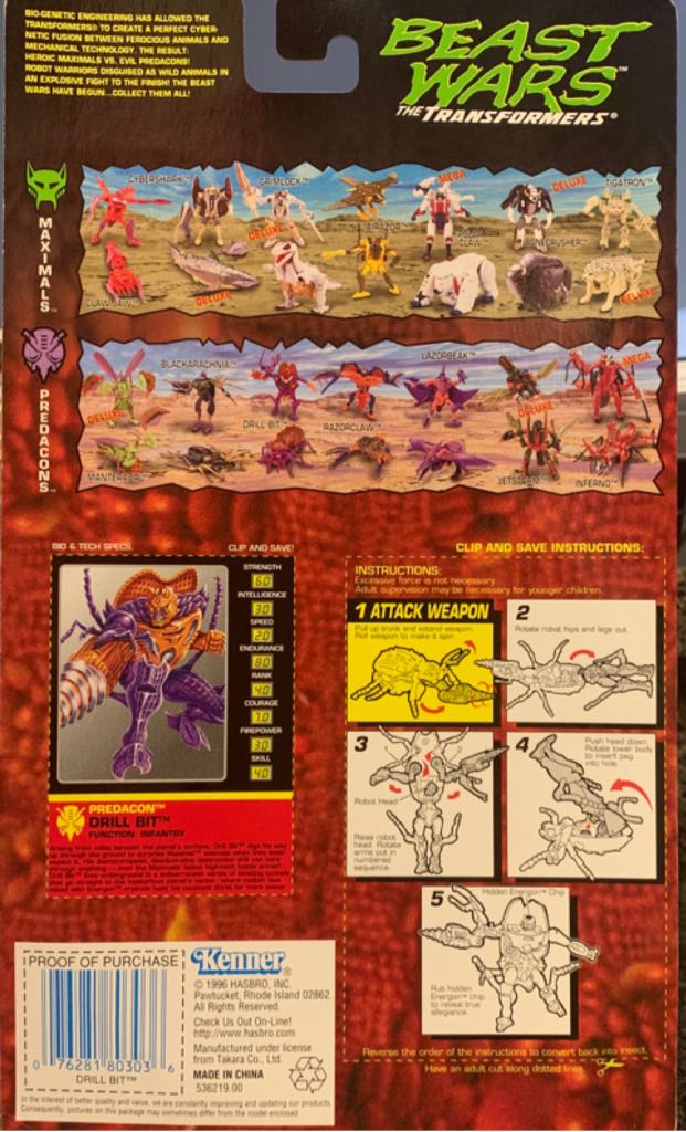 Drill Bit - Hasbro (Transformers: Beast Wars) action figure collectible [Barcode 076281803036] - Main Image 2