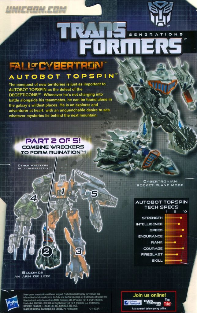Fall Of Cybertron Topspin - Hasbro/Takara (Fall of Cybertron) action figure collectible - Main Image 2