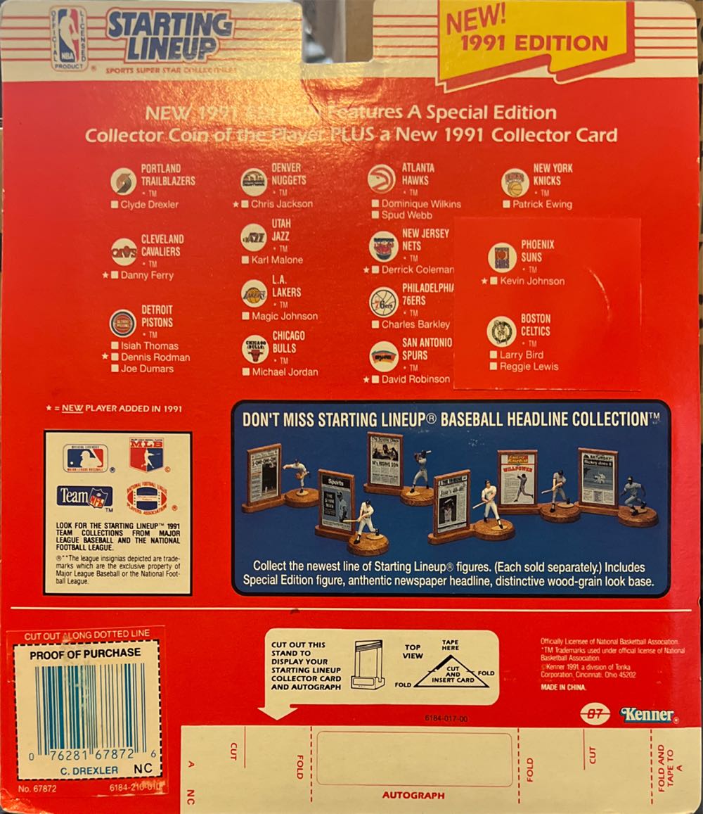 Starting Lineup Clyde Drexler Portland Trailblazers - Kenner action figure collectible [Barcode 076281678726] - Main Image 2