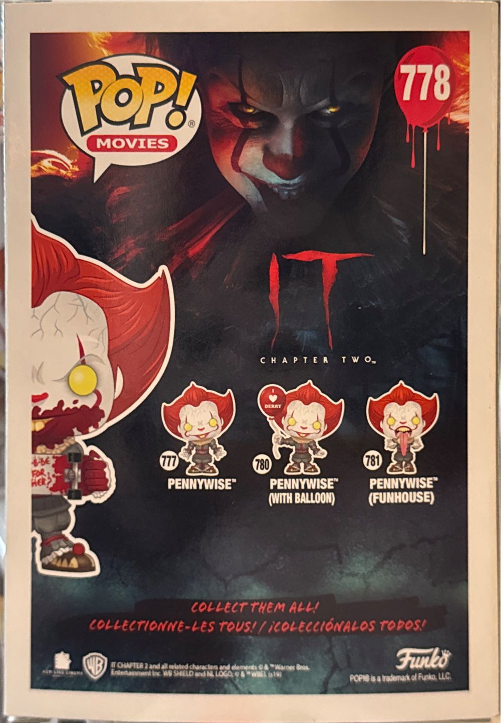 Pennywise With Skateboard (Hot Topic Exclusive) - Funko (Steven King’s IT) action figure collectible [Barcode 889698406284] - Main Image 3